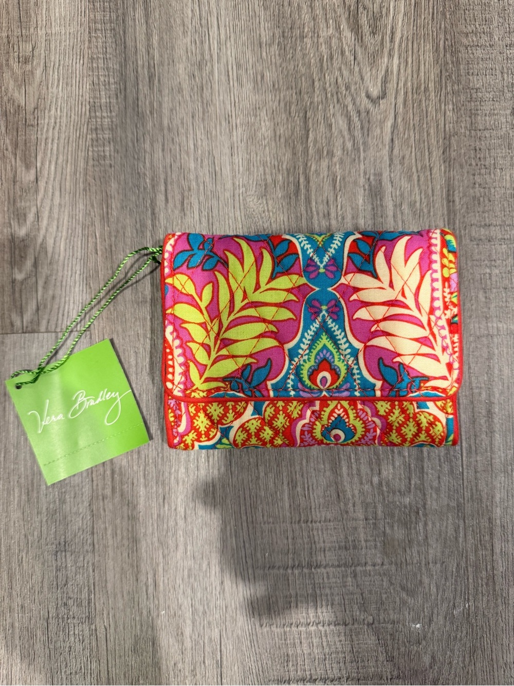 Vera Bradley Bright Multicolor Floral Paisley Fold Wallet